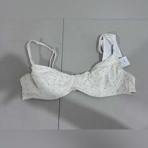 Onia White Eyelet Underwire bikini’s